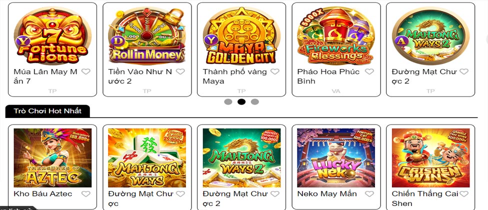 Kho game đa dạng, phong phú